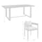 Armen Living Argiope Outdoor Patio 7-Piece Dining Table Set in Aluminum with Gray Cushions 840254333024 - alternate 8
